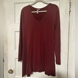 Maroon Mini Long Sleeved Dress